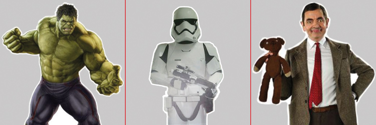 Massief karton cut outs van iconen