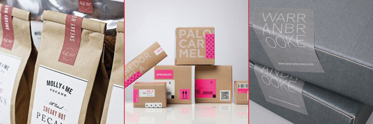 stickers op verpakkingsmateriaal